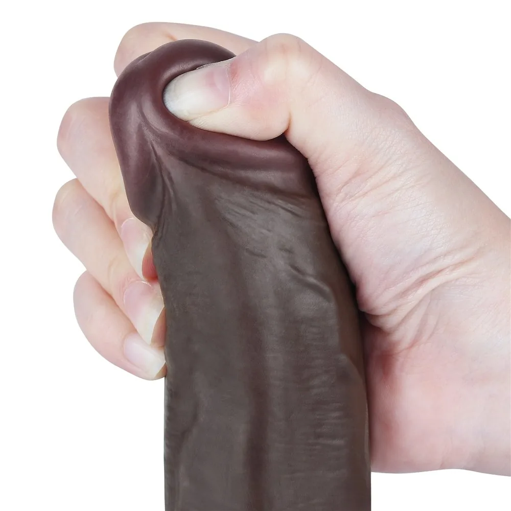 Dildo Sliding Skin 8,5'' – dvojvrstvové, čierne – Obrázok 10