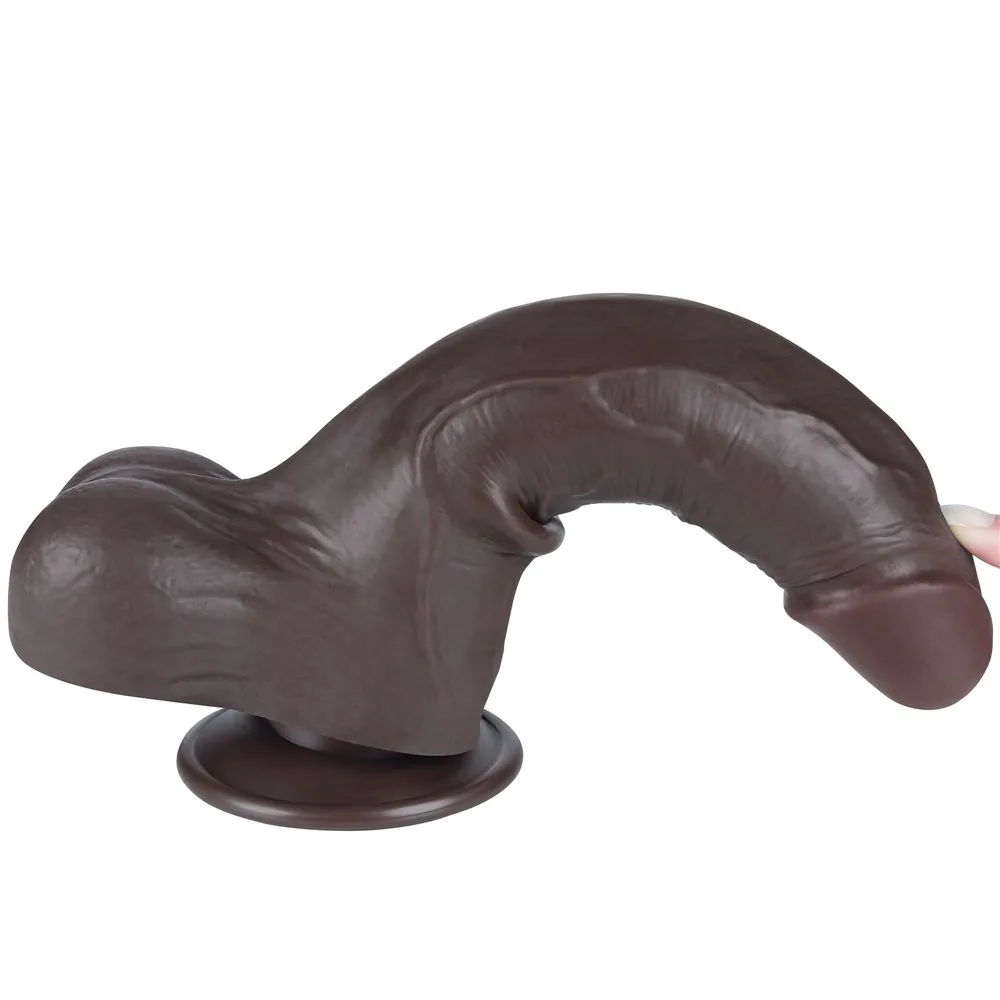 Dildo Sliding Skin 8,5'' – dvojvrstvové, čierne – Obrázok 13