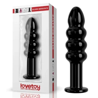 Sklenený análny kolík Romance 5,5" čierny