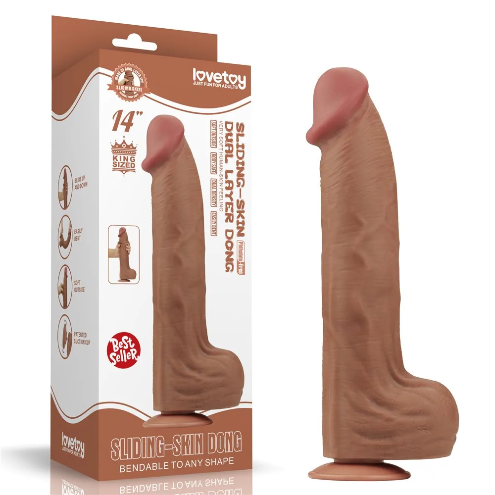 King Sized Sliding Skin – dvojvrstvové dildo 14''