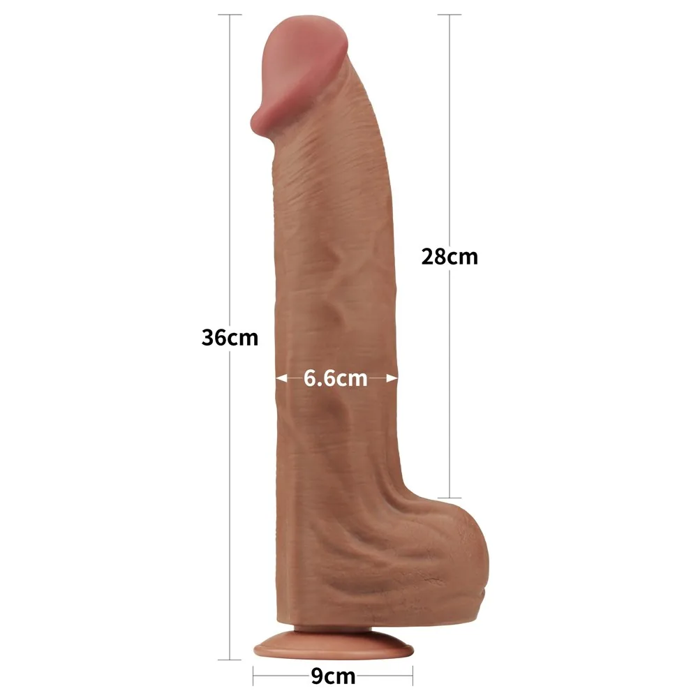King Sized Sliding Skin – dvojvrstvové dildo 14'' – Obrázok 22