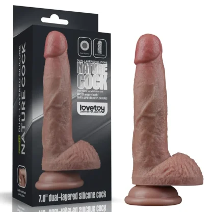 Dvojvrstvové silikónové dildo 7''