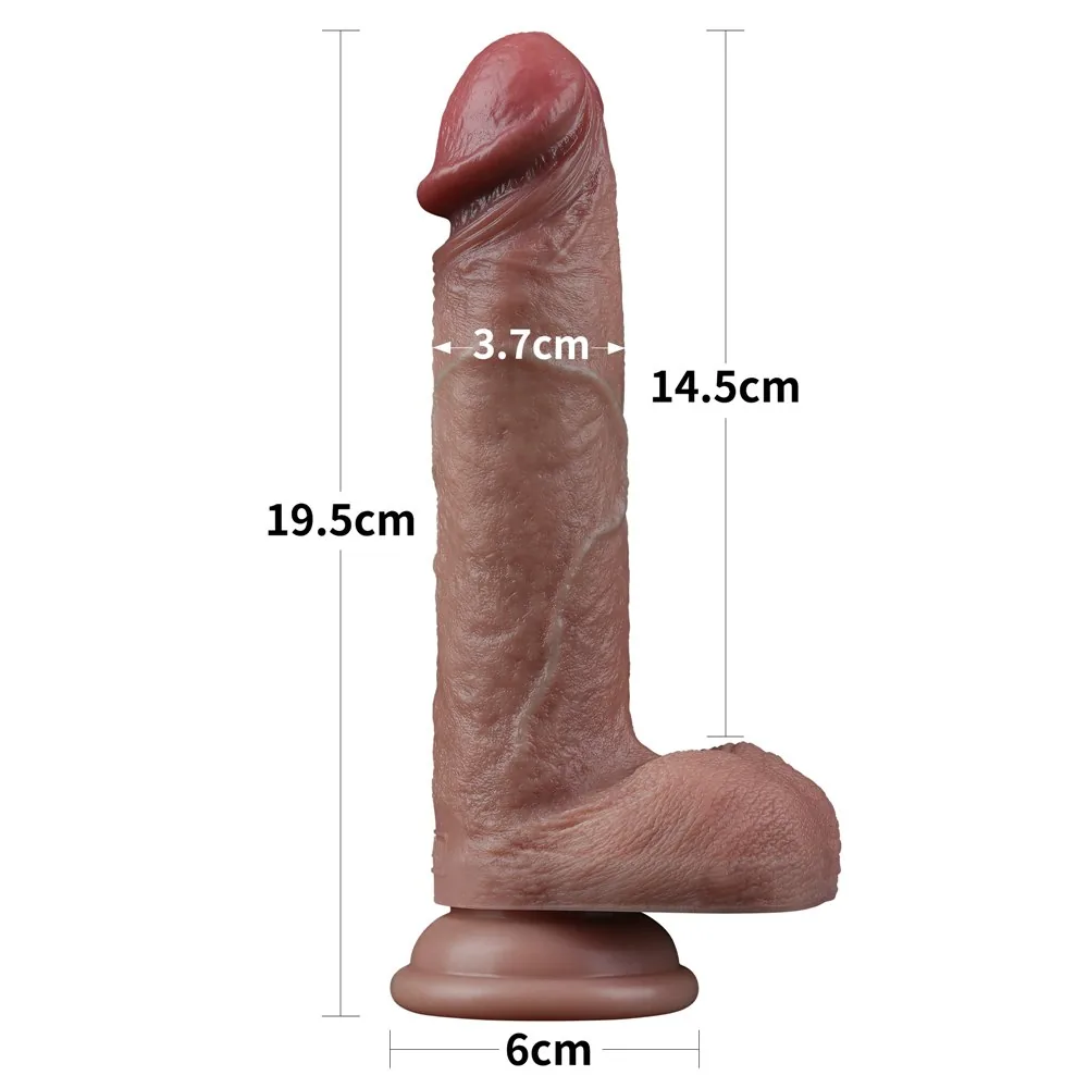 Dvojvrstvové silikónové dildo 7,5'' – Obrázok 16