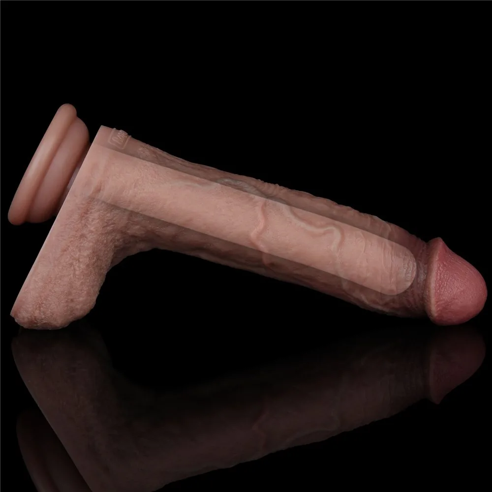Dvojvrstvové silikónové dildo 8,5'' – Obrázok 13