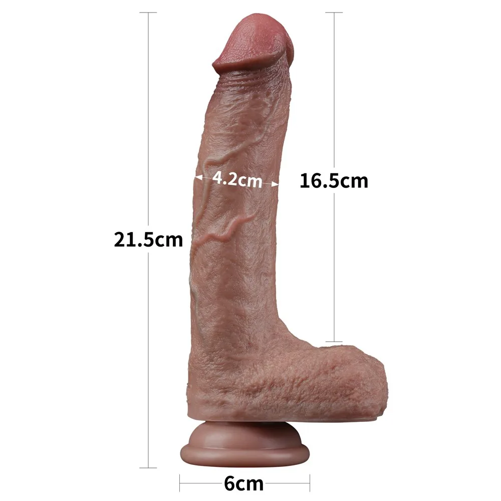 Dvojvrstvové silikónové dildo 8,5'' – Obrázok 16