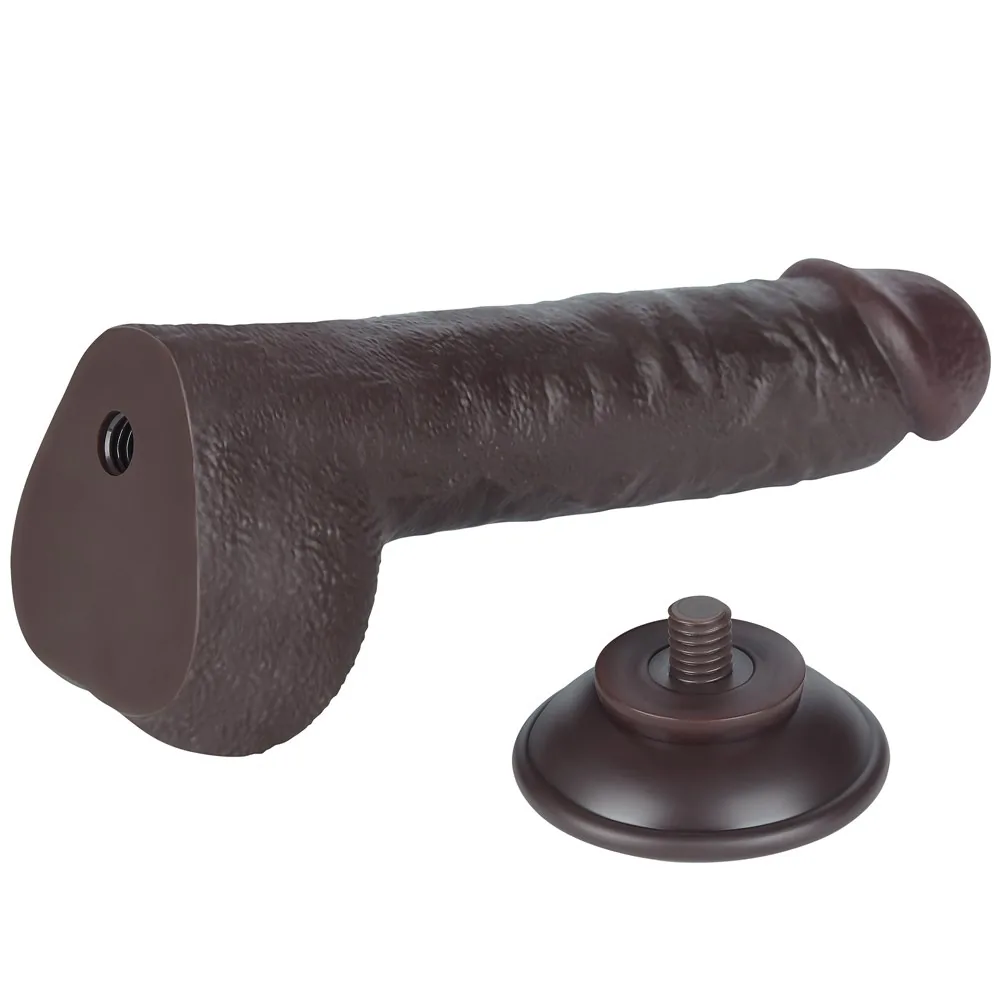 Dvojvrstvové dildo Sliding Skin 9,5'' čierne – Obrázok 7