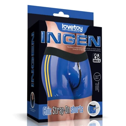 Chic Strap-On Shorts modré (pás 32–35'')