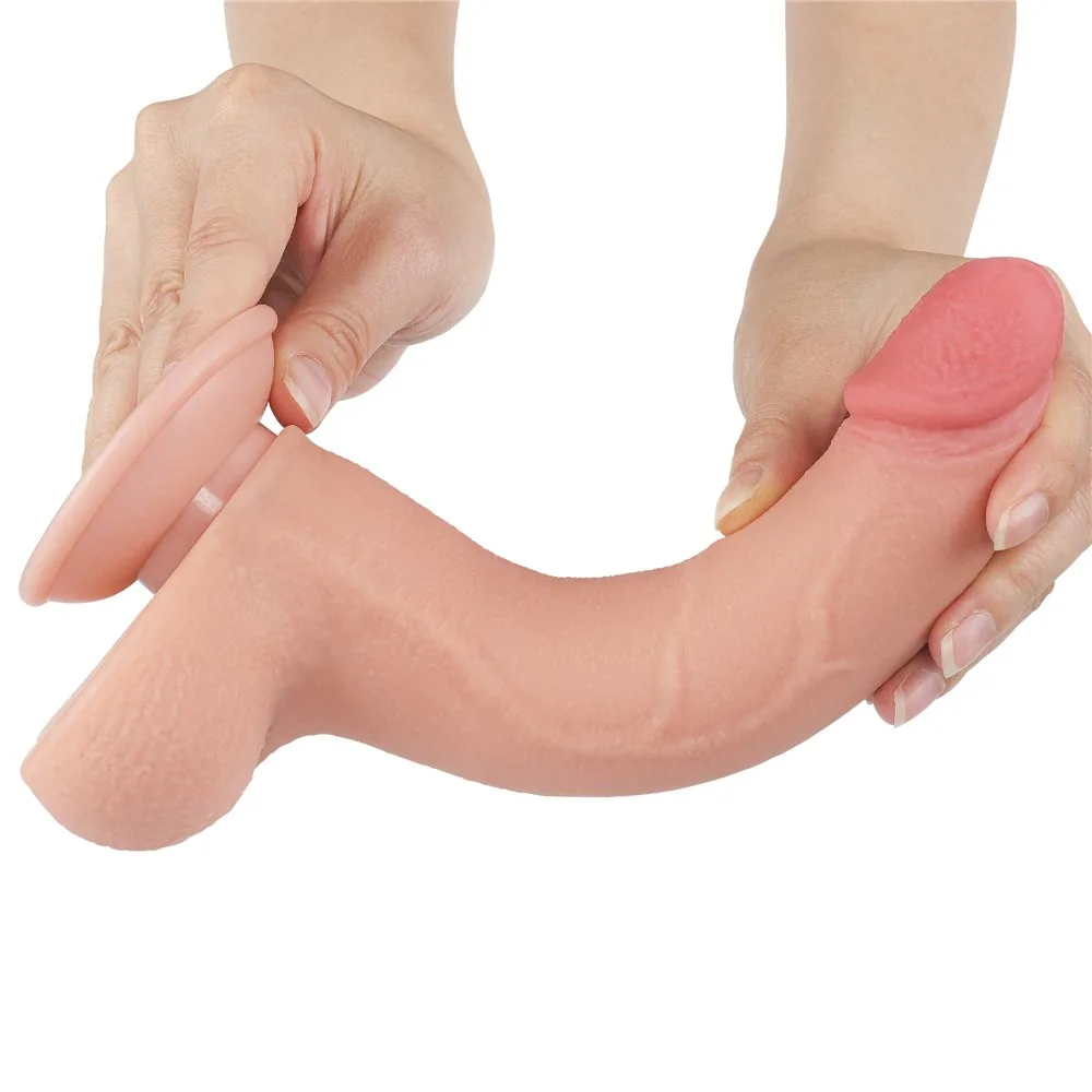 Dildo 8,5'' Sliding Skin Dual Layer Dong – Obrázok 4