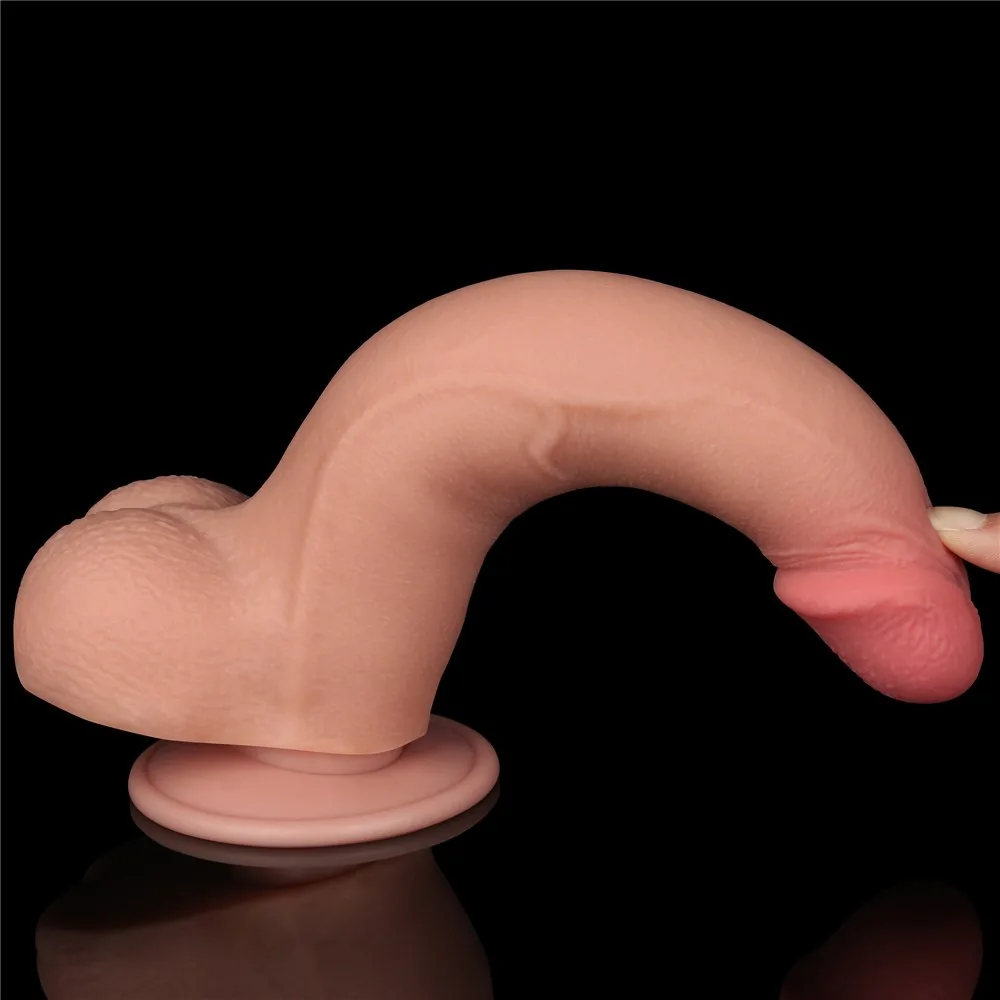 Dildo 8,5'' Sliding Skin Dual Layer Dong – Obrázok 10