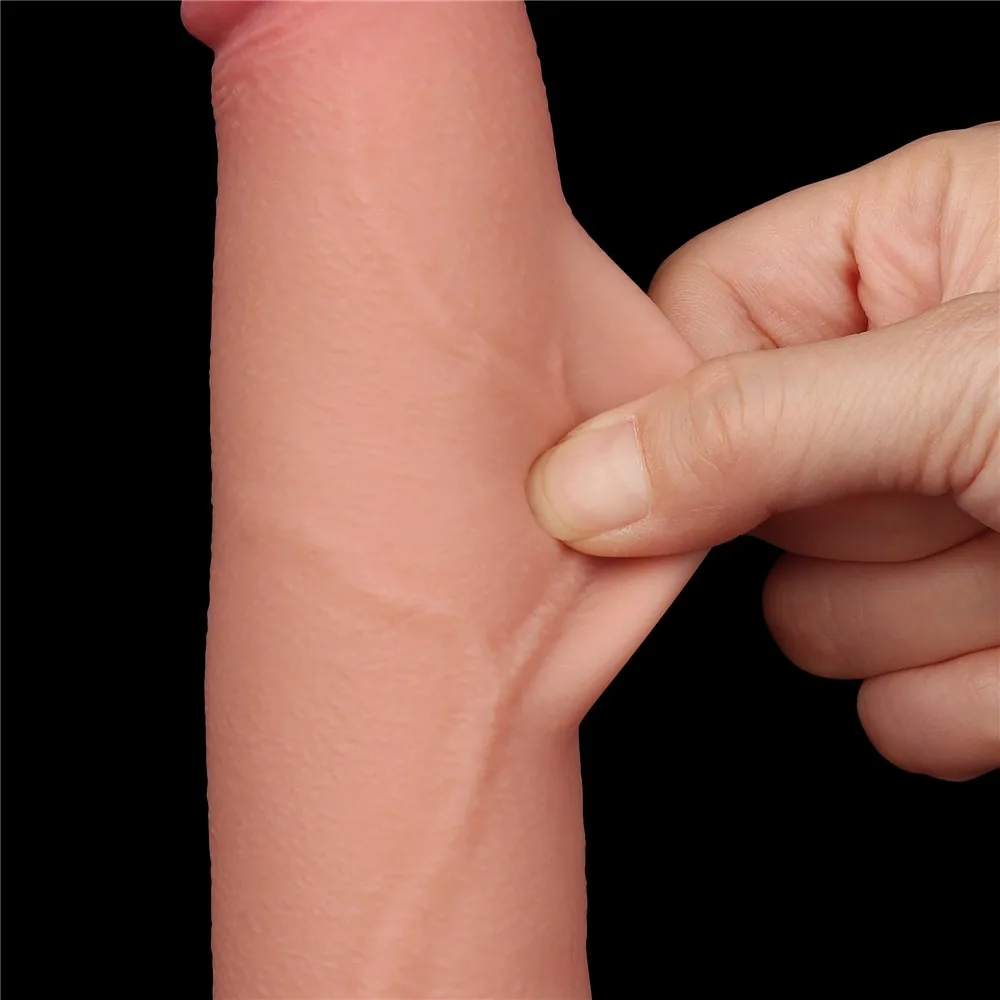 Dildo 8,5'' Sliding Skin Dual Layer Dong – Obrázok 11