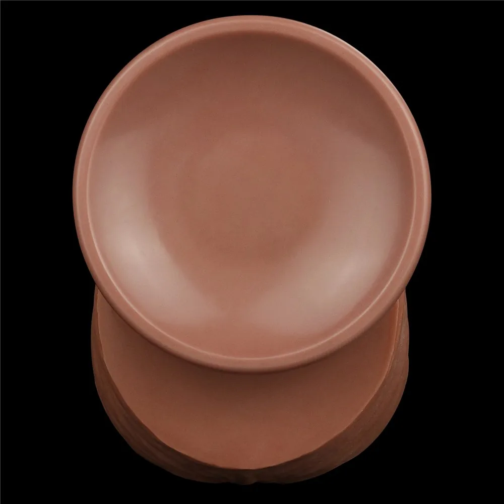 Dildo 12'' King Sized Sliding Skin Dual Layer Dong, hnedé – Obrázok 8