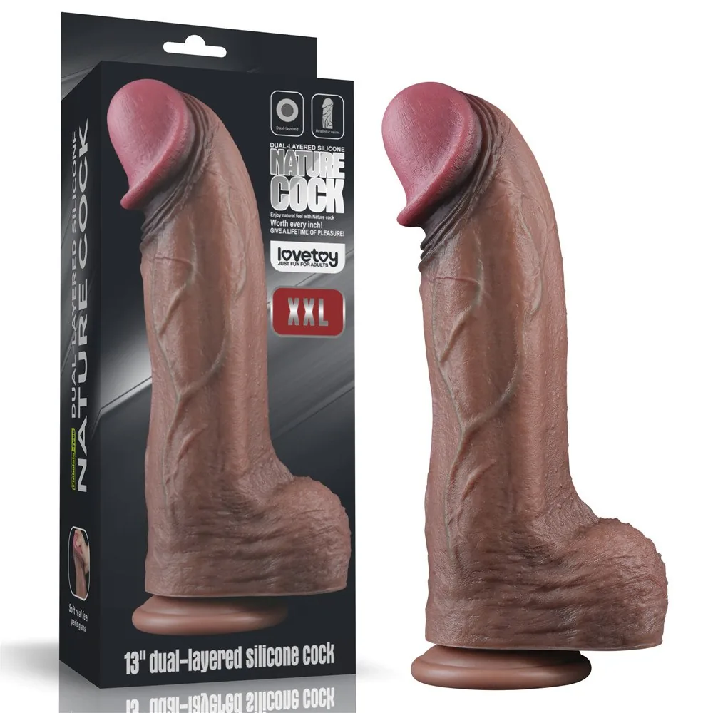 Dildo XXL 13" dvojvrstvový silikón