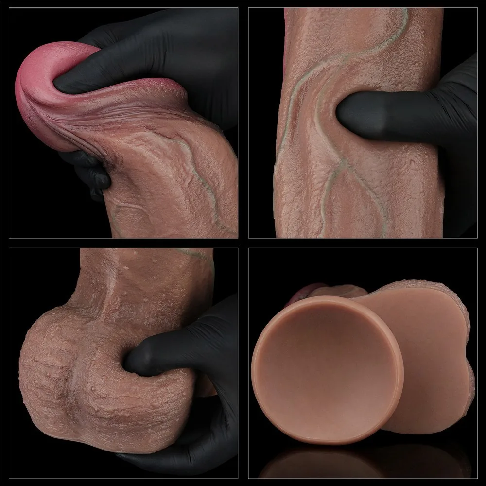 Dildo XXL 13" dvojvrstvový silikón – Obrázok 12