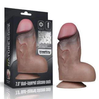 Dildo 7" dvojvrstvový platinový silikón