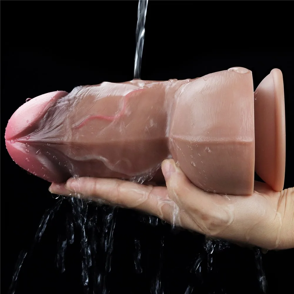 Dildo 7" dvojvrstvový platinový silikón – Obrázok 4