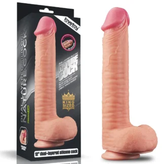 Dildo 12" dvojvrstvový platinový silikón