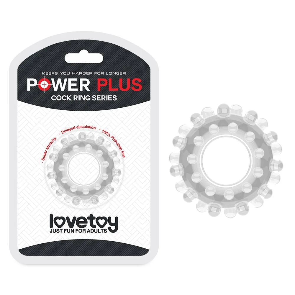 Erekčný krúžok Power Plus priehľadný