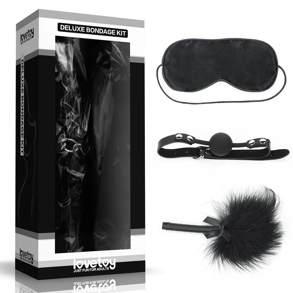 BDSM bondage súprava – maska, roubík a pierko