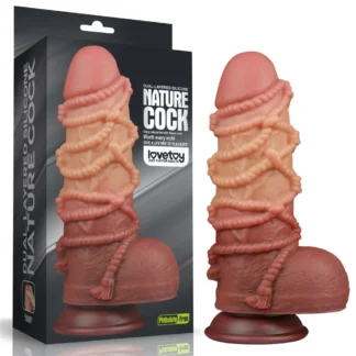 Dildo 9,5" dvojvrstvový platinový silikón