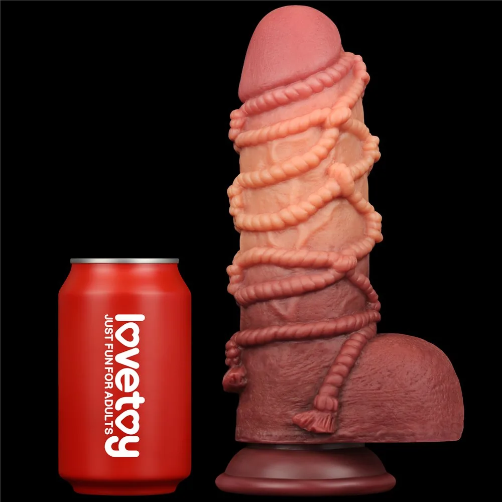 Dildo 9,5" dvojvrstvový platinový silikón – Obrázok 2