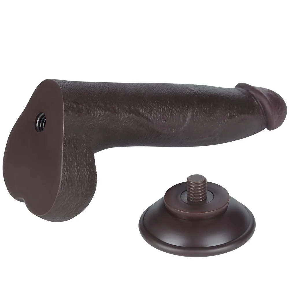 Realistické dildo Sliding Skin Dual Layer 8,5'' čierne – Obrázok 8