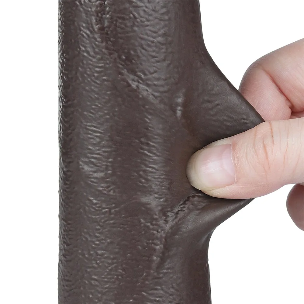 Realistické dildo Sliding Skin Dual Layer 8,5'' čierne – Obrázok 9