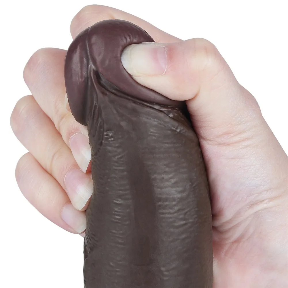 Realistické dildo Sliding Skin Dual Layer 8,5'' čierne – Obrázok 10