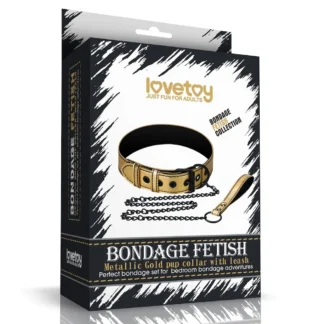 Fetish Metallic Pup – obojok s vodítkom