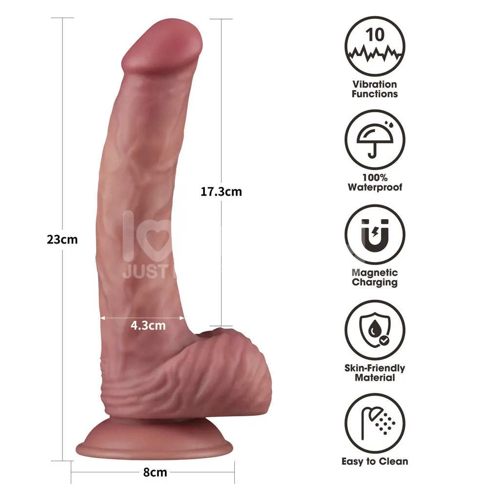 Lovetoy Dual Density Power Cock 9'' – realistický vibrátor – Obrázok 2
