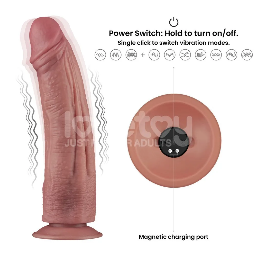 Lovetoy Dual Density Power Cock 10,5'' – realistický vibrátor – Obrázok 15