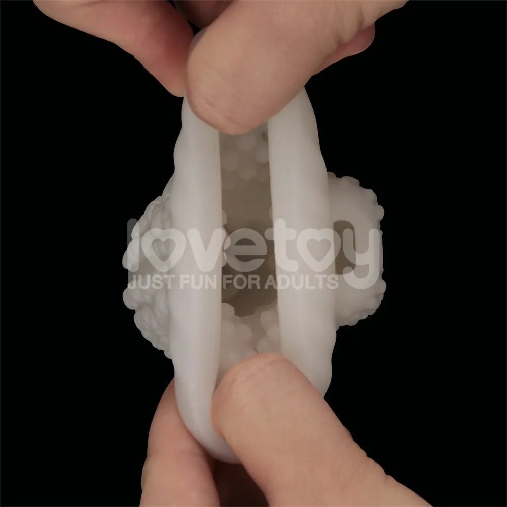 Lovetoy Knights Ring – vibračný návlek 2v1, kvapky – Obrázok 19