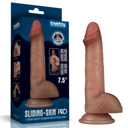 Dildo Sliding Skin Pro 7,5″ – dvojvrstvové silikónové