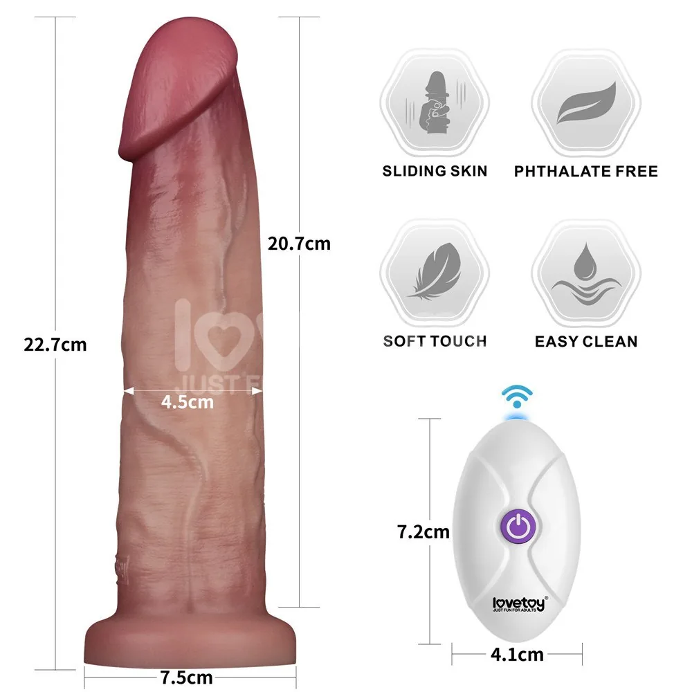 Vibračné dildo Sliding Skin Pro II 9" – Obrázok 2