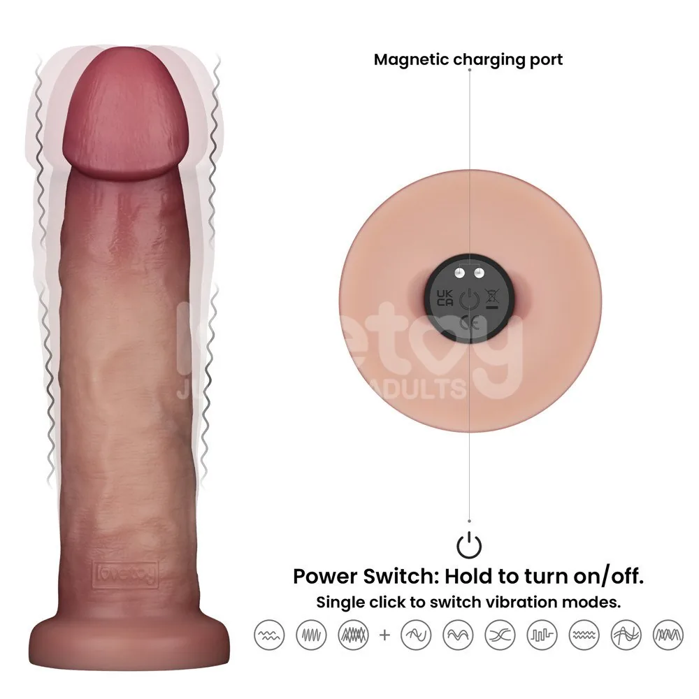 Vibračné dildo Sliding Skin Pro II 9" – Obrázok 3