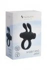 S Pleasures Rabbit – vibračný krúžok na penis, čierny