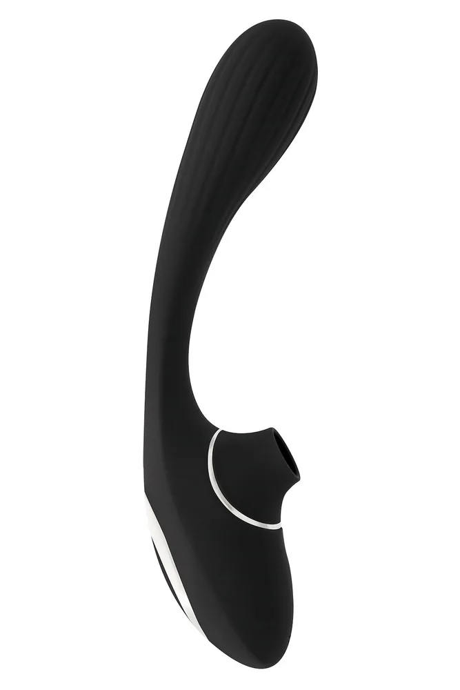 Vibrátor Dual Suction (čierny) – Obrázok 2