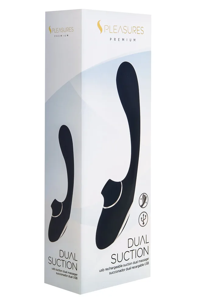 Vibrátor Dual Suction (čierny) – Obrázok 4