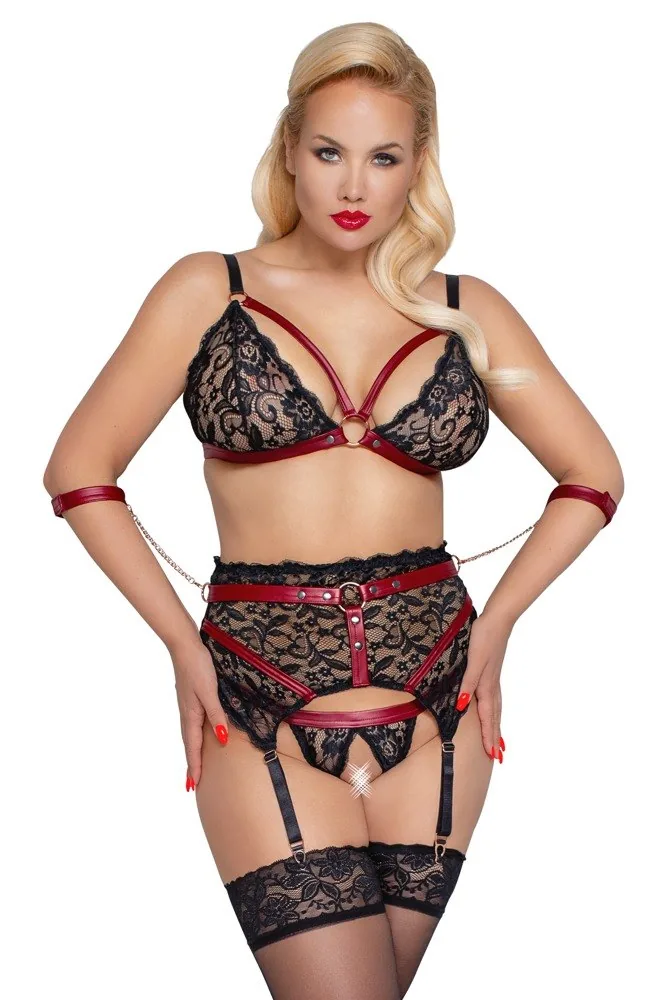 Cottelli Bondage – podväzkový set s pútkami na paže – Obrázok 4