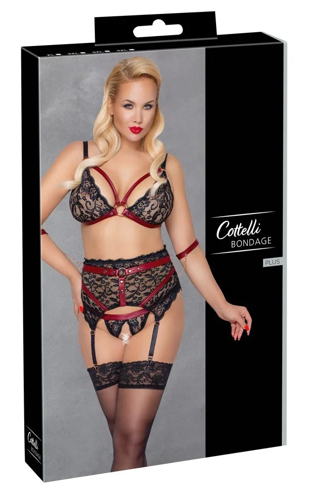 Cottelli Bondage – podväzkový set s pútkami na paže
