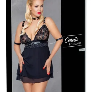 Súprava Cottelli Bondage: babydoll, obojok a putá