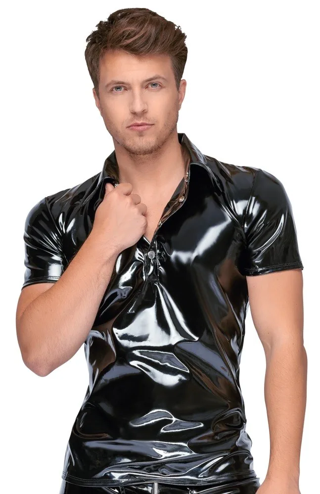 Vinylové polo tričko Black Level – Obrázok 5