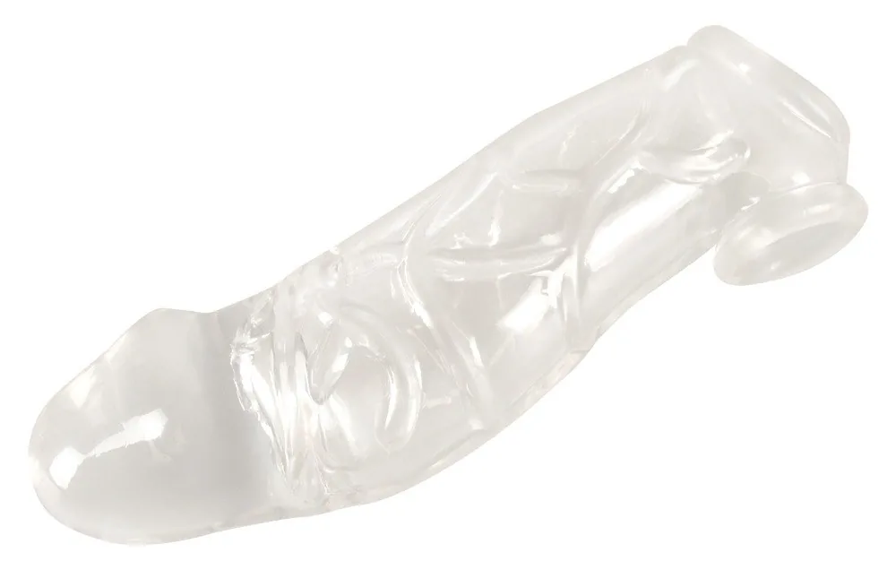 Crystal Clear – návlek na penis s predĺžením a krúžkom na semenníky – Obrázok 4