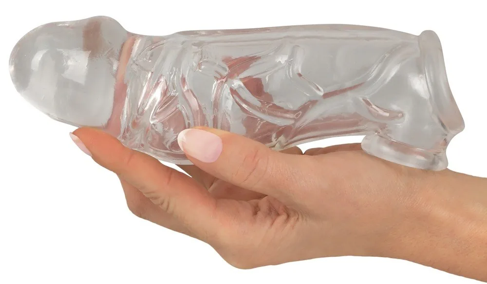 Crystal Clear – návlek na penis s predĺžením a krúžkom na semenníky – Obrázok 5