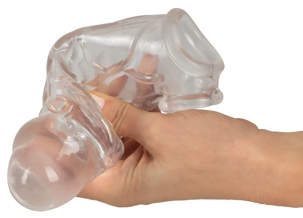 Crystal Clear – návlek na penis s predĺžením a krúžkom na semenníky – Obrázok 6