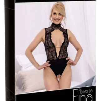 Dvojdielne čipkové body s výrezmi (Abierta Fina)