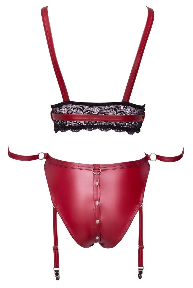 Cottelli Bondage – podprsenka a podväzkové nohavičky s putami – Obrázok 4