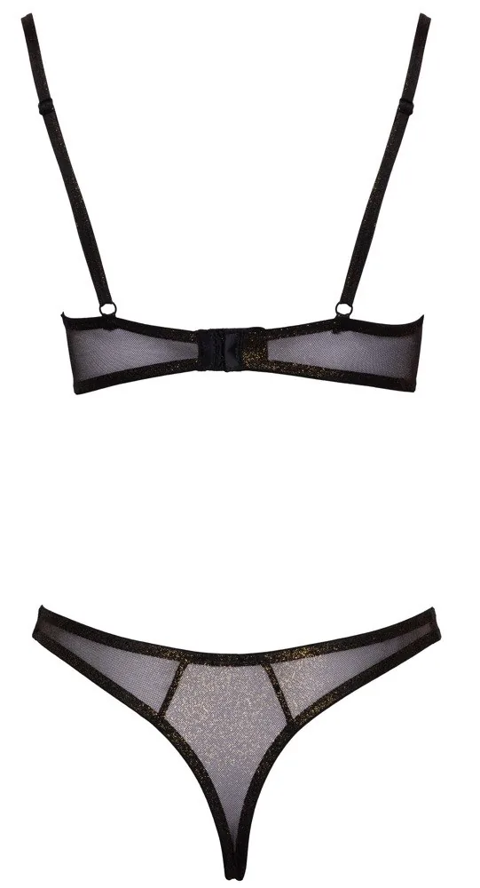 Cottelli Lingerie – kostíčková podprsenka a tangá zo sieťoviny – Obrázok 3