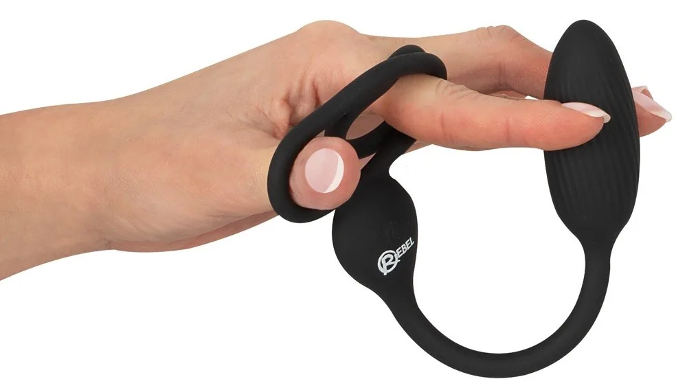 Erekčný krúžok Cock and Ball Ring s análnym kolíkom na diaľkové ovládanie – Obrázok 5