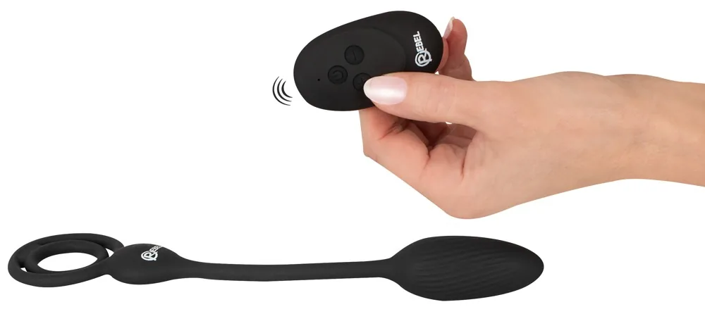 Erekčný krúžok Cock and Ball Ring s análnym kolíkom na diaľkové ovládanie – Obrázok 6