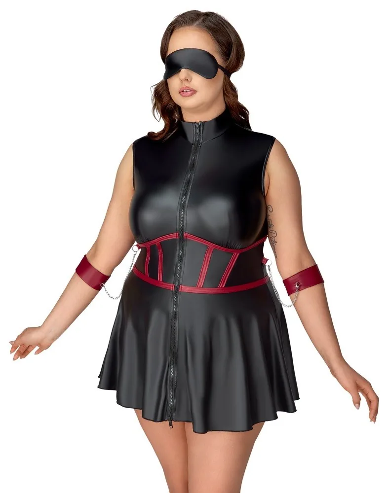 Šaty Cottelli Bondage Plus s putami a maskou – Obrázok 4